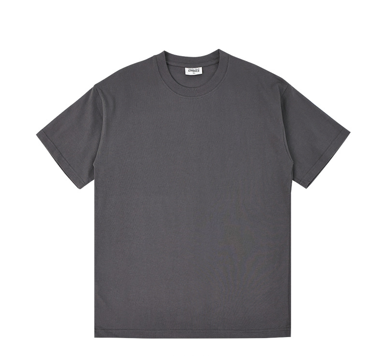 Biancashop wholesale 280G European size large drop shoulder double yarn cotton round neck T-shirt heavy combed cotton tide brand short sleeve
