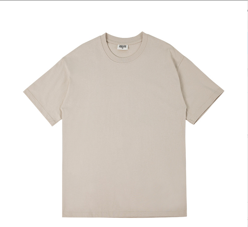 Biancashop wholesale 280G European size large drop shoulder double yarn cotton round neck T-shirt heavy combed cotton tide brand short sleeve
