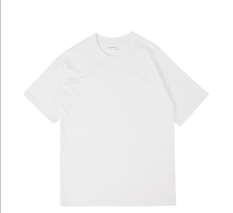 Biancashop wholesale 280G European size large drop shoulder double yarn cotton round neck T-shirt heavy combed cotton tide brand short sleeve