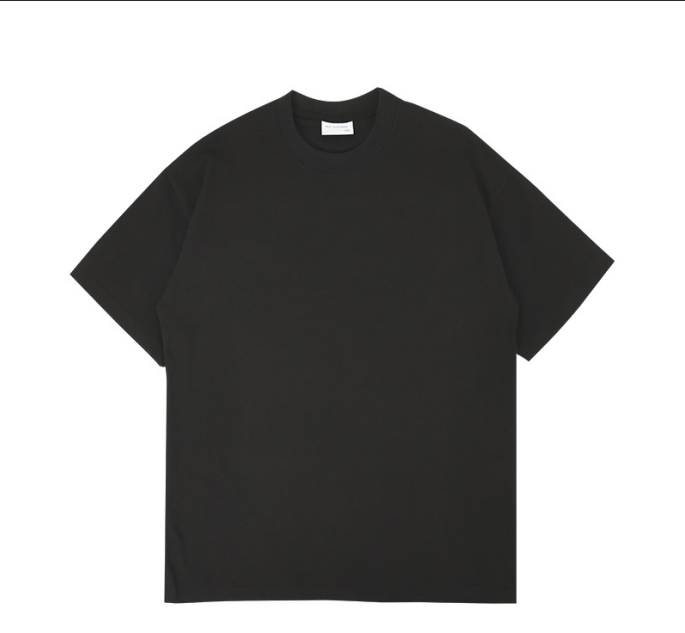 Biancashop wholesale 280G European size large drop shoulder double yarn cotton round neck T-shirt heavy combed cotton tide brand short sleeve